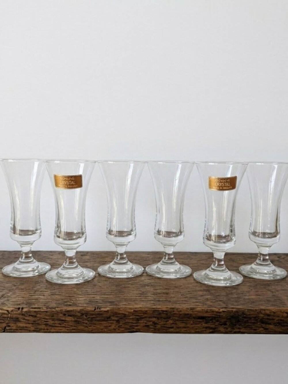 Vintage Genuine Crystal Cordial Glasses Made in England Footed Shot Glass Set